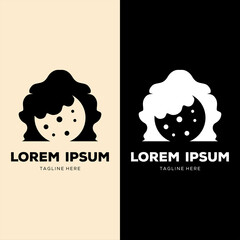 silhouette woman cookies logo design
