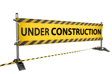 Construction sign indicating active building works in progress