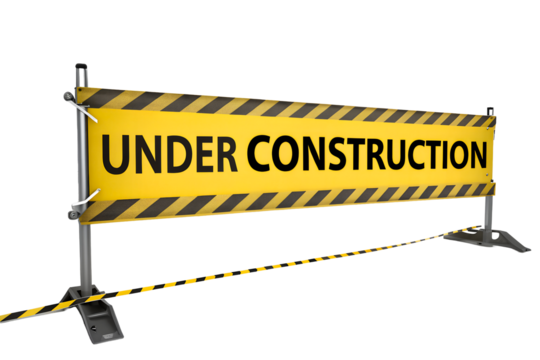 Construction sign indicating active building works in progress
