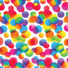 Abstract colorful circles design seamless vibrant yellow pattern