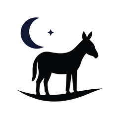 Fototapeta premium Donkey Silhouette vector illustration, Donkey Silhouette Bundle