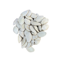 pumpkin seeds isolated on white background.