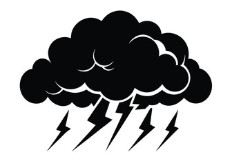 Thunderstorm Clouds Dark Sky Illustration