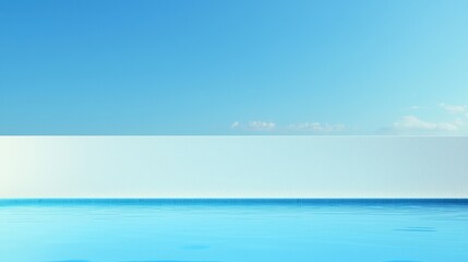 Fototapeta premium Serene Infinity Pool with Blue Sky and Clear Water Reflection