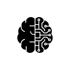 creative details AI brain chip icon Vector Illustration 