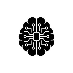 creative details AI brain chip icon Vector Illustration 