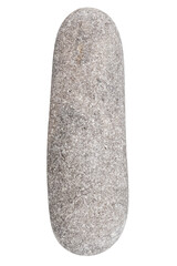  Top view of single gray pebble isolated on white background.gray pebble