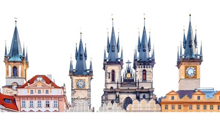 Obraz premium Astronomical Clock in Old Town Prague: Historical Landmark in European Architecture