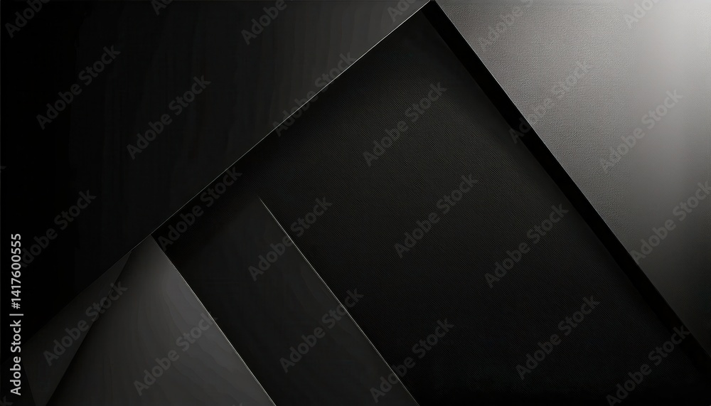 Poster dark abstract diagonal lines with textured fabric and metallic contrast, perfect for tech background, luxury branding, or modern graphic design element

