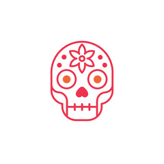 Vibrant Sugar Skull Icon Day of the Dead Festive Design Element