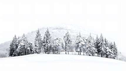 Naklejka premium Panoramic Winter Landscape of Sniezka Mountain in Poland for Creative Projects