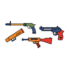 Guns Vector Illustration – Weapon Silhouette SVG for Tactical, Military, or Gaming Designs
