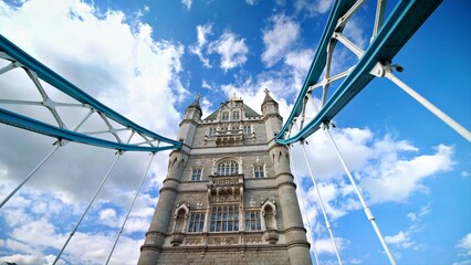 Tower Bridge Upward Gaze on a Bright Day