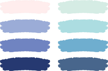 cold colors abstract creative brush strokes set