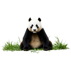 Obraz premium Realistic Cute panda isolated png transparent background