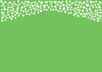 ハート柄の背景 緑系の単色 白抜き ハート
