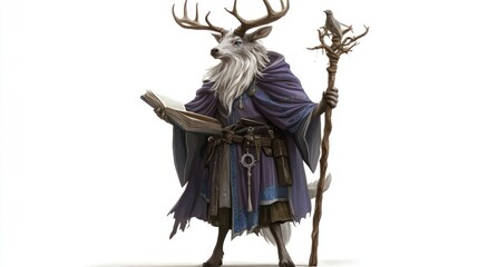 The Wise Antlered Sage: A Fantasy Illustration