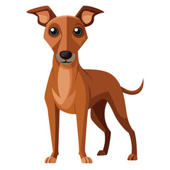 A brown dog with floppy ears tilts its head inquisitively against a stark white background.