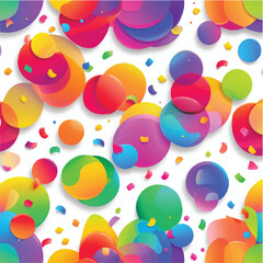 Colorful abstract balloon design with circles and vibrant patterns for a festive celebration backdrop