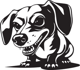 A dachshund dog. Hand drawn vector illustration