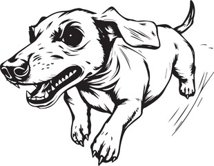 A dachshund dog. Hand drawn vector illustration	