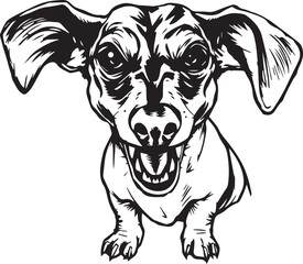 A dachshund dog. Hand drawn vector illustration	