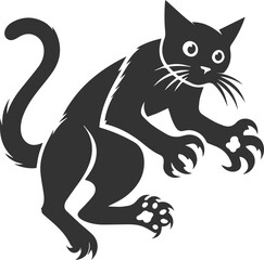Angry vector black cat animal silhouette