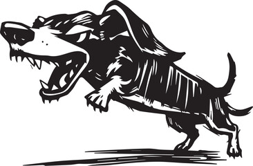 A dachshund dog. Hand drawn vector illustration	