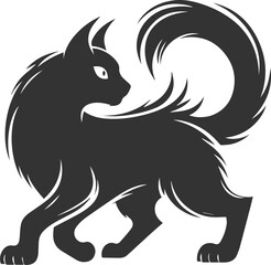Angry vector black cat animal silhouette