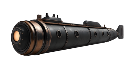 Detailed Submarine Periscope Illustration on White Background