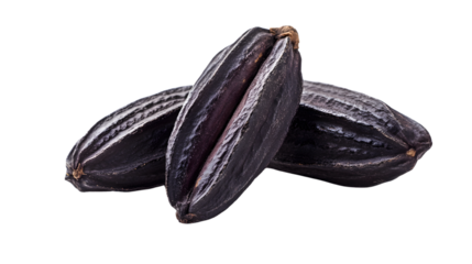 Tonka Bean Close-Up on White Background: Fresh Fruit Photography