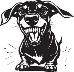 A dachshund dog. Hand drawn vector illustration	