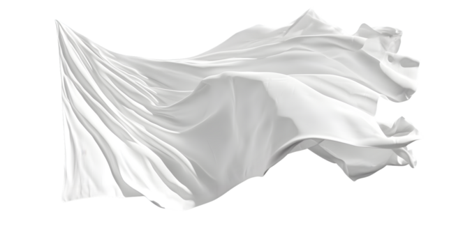 Clean White Empty Flag Isolated on Background for Creative Designs