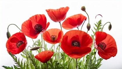 Fototapeta premium poppies isolated on white background