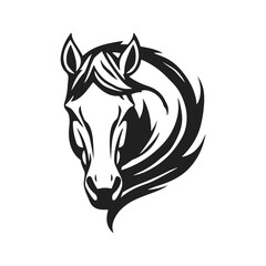 Horse head logo, eguine symbol, strong animal emblem, stallion fake, minimal vector strong, vector illustration