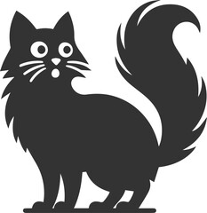 Angry vector black cat animal silhouette
