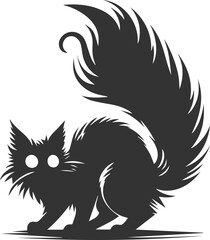 Angry vector black cat animal silhouette