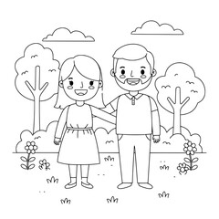 parent dad and mom together illustration