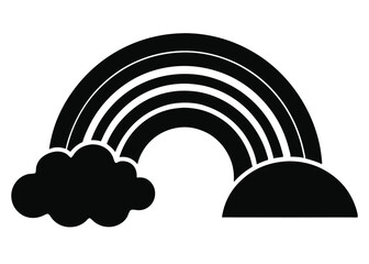 Rainbow in the Sky Colorful Weather Vector