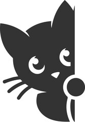 Angry vector black cat animal silhouette