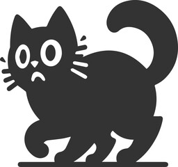 Angry vector black cat animal silhouette
