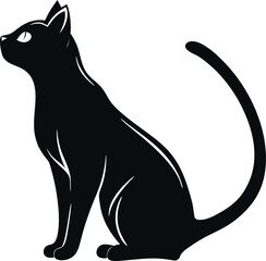 Cat Silhouette Vector Illustration - Elegant and Minimalistic Design for Creative Projects.