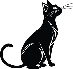 Cat Silhouette Vector Illustration - Elegant and Minimalistic Design for Creative Projects.