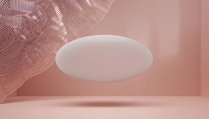 Floating abstract shape minimalist studio 3d animation soft lighting dynamic perspective contemporary design concept