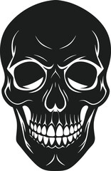 Creepy Human Skull Silhouette with Hollow Eyes and Halloween Vibe