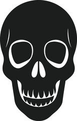 Flat Icon Style Creepy Skull with Hollow Features