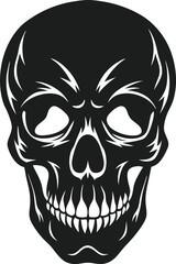 Black Icon of a Grim Skull with Horror Theme