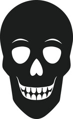Minimalist Silhouette of a Skull for Halloween Artwork