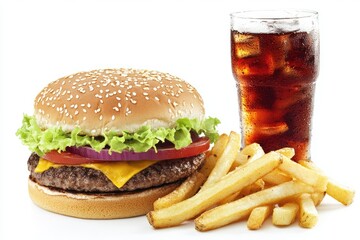 Burger, Fries, and Soda