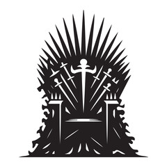 Fototapeta premium Vector Black silhouettes Intricate Throne of Blades A Stark Symbol of Power. with white background